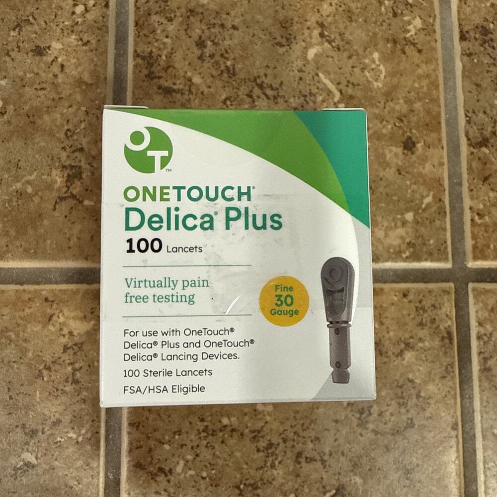 OneTouch Delica Plus 30 Gauge Lancets 100 Count X 2 Boxes NEW SEALED Exp 05/30